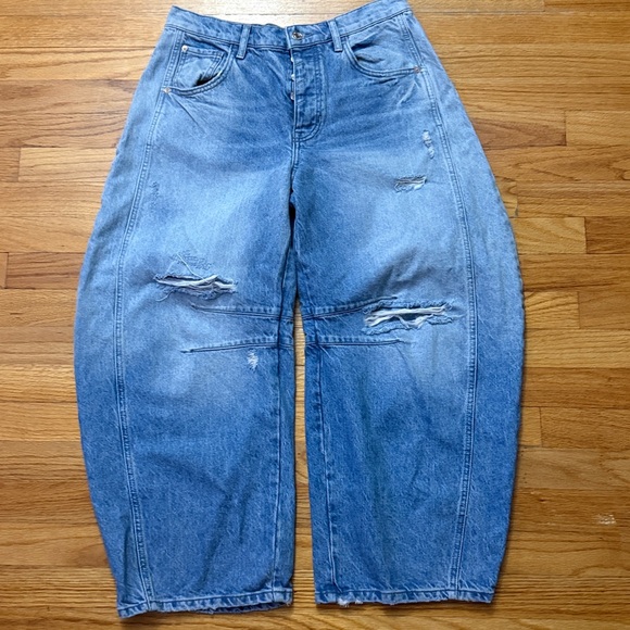 We the Free Lucky You Mid Rise Barrel Jeans  27 - Picture 1 of 6
